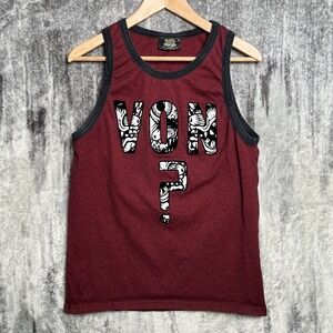 Vintage Y2K Von Dutch Ed Roth Lowbrow Tank Top Size Medium Felt Maroon